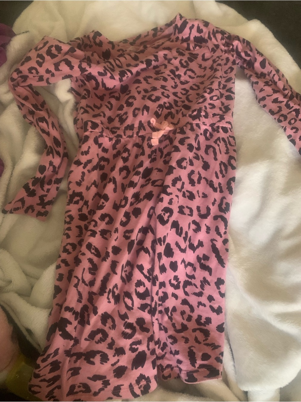 Amazon Essentials Pink and Black Leopard-Pattern Top